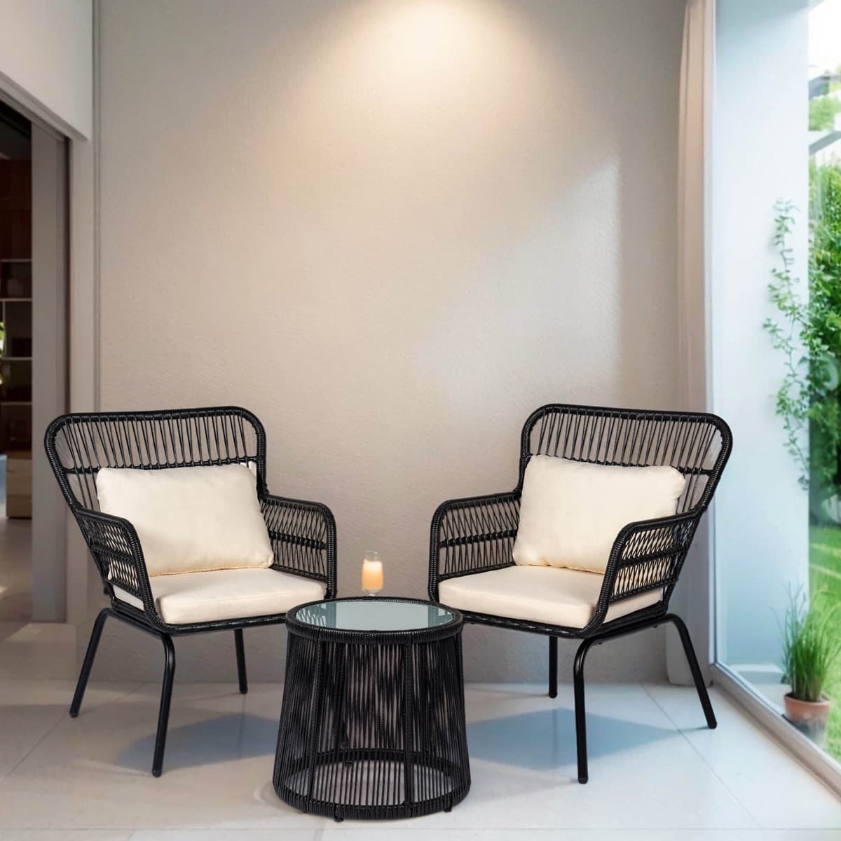 Bộ Bàn Ghế Chân Sắt Đen – BG16 - ảnh 3
